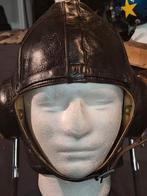 WW2 Leather flight helmet met goggles, Enlèvement ou Envoi, Armée de l'air, Casque ou Béret