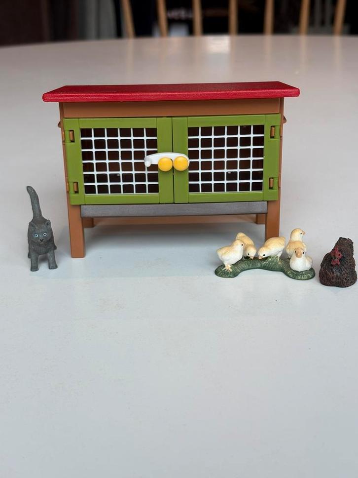 Schleich konijnenhok met figuurtjes, Verzamelen, Speelgoed, Zo goed als nieuw, Ophalen of Verzenden