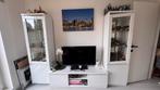 Meuble tv blanc laque avec vitrines, Ophalen