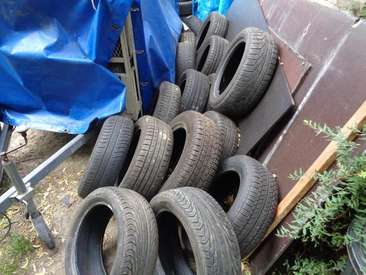 banden 15/16 inch enkelingen 16 STUKS weg is weg nog goed, Auto diversen, Aanhangwagen-onderdelen, Gebruikt, Ophalen