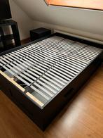 Bed 140, licht beschadigd, Huis en Inrichting, Ophalen, Gebruikt, Zwart, Tweepersoons