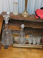 Antieke set kristallen karaffen en glazen, Ophalen, Zo goed als nieuw