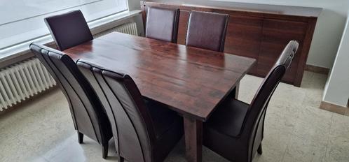 Table à manger + 6 chaises, Maison & Meubles, Tables | Tables à manger, Comme neuf, 50 à 100 cm, 150 à 200 cm, Cinq personnes ou plus