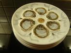 4 Handbeschilderde oesterborden. Faience de St-Amand., Ophalen
