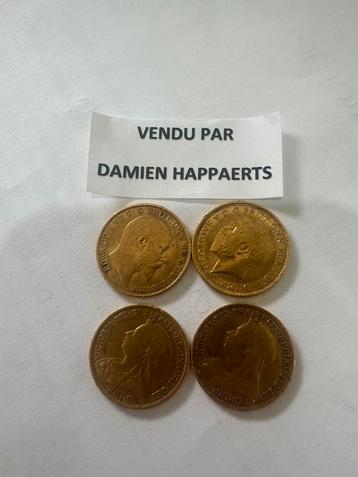 4 pieces en OR royaume-Uni, 1/2 livre 1/2 souverain beschikbaar voor biedingen