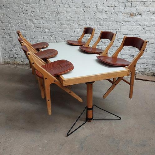 Marc held tafel + 6 stoelen 1980s ibm france bessiere  prach, Maison & Meubles, Mobilier complet, Enlèvement ou Envoi