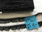 Gerimpeld kant zwart 3 cm, haspel 25 meter 5,00, Hobby en Vrije tijd, Ophalen of Verzenden, Zo goed als nieuw, Kant
