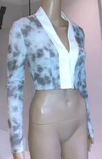 Bolero wit grijs marmer patroon Shein X XS 34, Neuf, Taille 34 (XS) ou plus petite, Blanc, Manteau