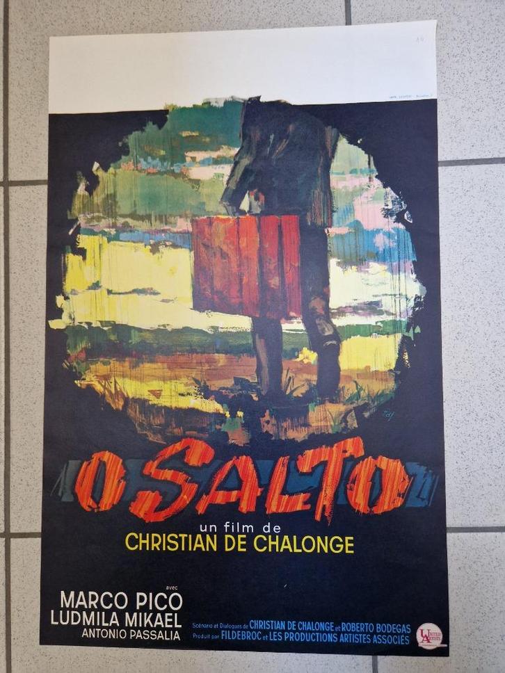 filmaffiche O Salto 1967 filmposter, Verzamelen, Posters, Zo goed als nieuw, Film en Tv, A1 t/m A3, Rechthoekig Staand, Ophalen of Verzenden