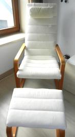 mooie ikea fauteuil met bijhorende voetenbank, Huis en Inrichting, Fauteuils, Ophalen, Zo goed als nieuw, Hout