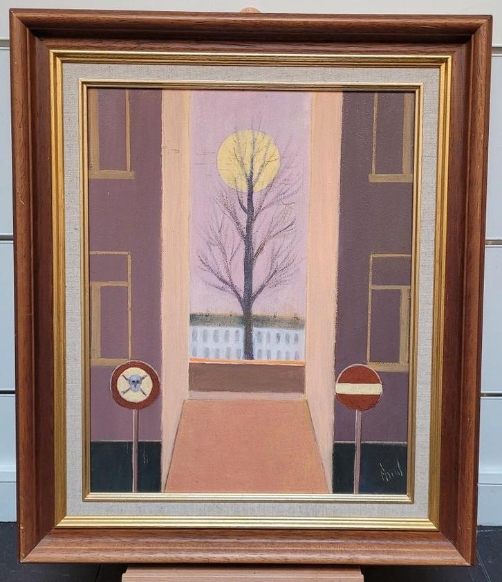 Robert ARENS,  vervuiling in de stad, Antiek en Kunst, Kunst | Schilderijen | Klassiek, Ophalen of Verzenden