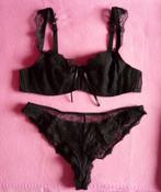 Chantal Thomass Zwart lingeriesetje dubbele beha en string, Envoi, Noir, Ensemble