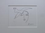 PABLO PICASSO / VREDESDUIF / ZW-W LITHO / 30x40cm / PASSE, Antiek en Kunst, Ophalen of Verzenden