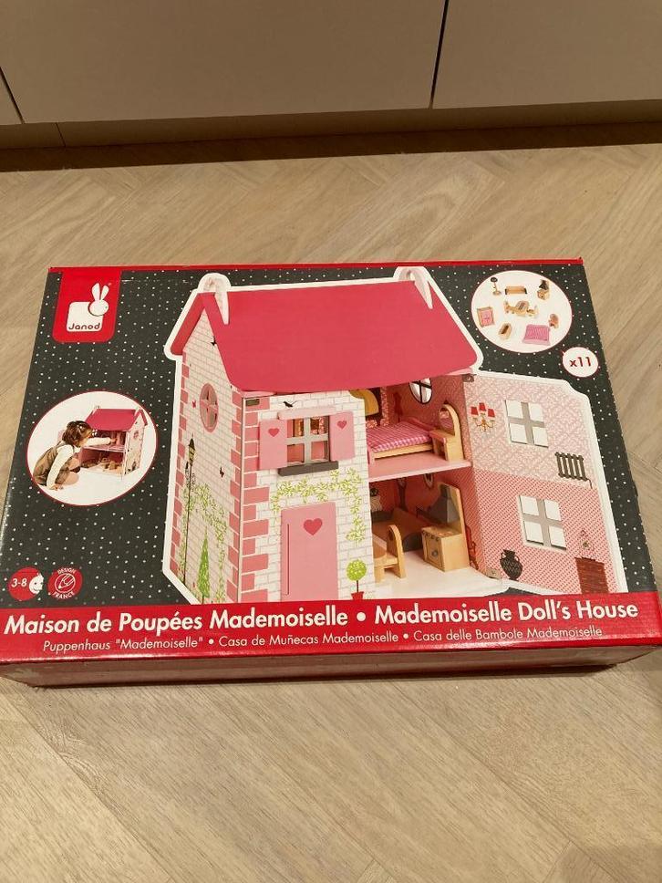Janod Mademoiselle houten poppenhuis, Kinderen en Baby's, Speelgoed | Poppenhuizen, Nieuw, Poppenhuis, Ophalen