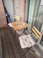 Terras set - stoelen en tafel Ikea + kussen, Tuin en Terras, Bijzettafel, Zo goed als nieuw, Tuinset, Hout