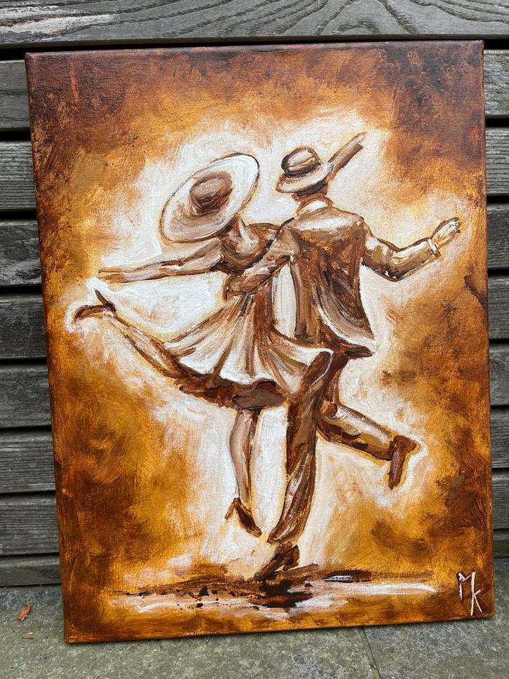 Origineel schilderij 3 luik Mk Art, Antiek en Kunst, Kunst | Schilderijen | Modern, Ophalen of Verzenden