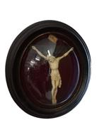 meerschuim pijpaarde Jezus achter glas., Antiek en Kunst, Ophalen