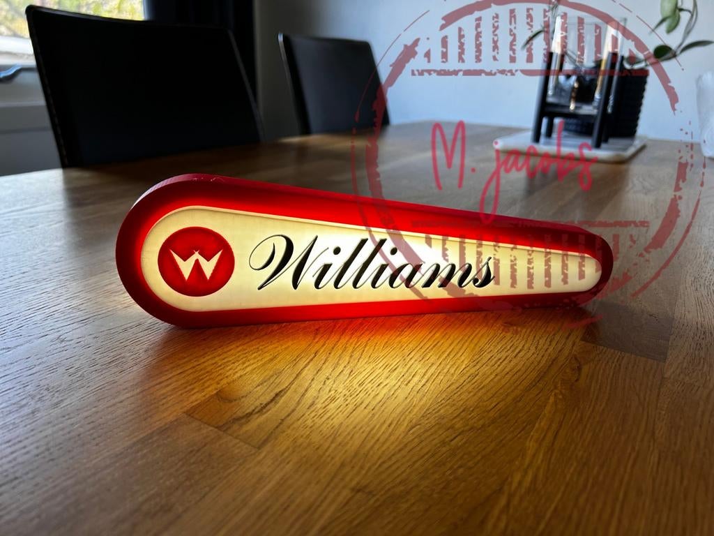 Williams pinball reklamebak met LED verlichting., Verzamelen, Merken en Reclamevoorwerpen, Nieuw, Lichtbak of (neon) lamp, Ophalen of Verzenden