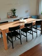 Massief Eiken Tafel met design Stoelen, Ophalen