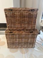 Set rieten manden, Huis en Inrichting, Woonaccessoires | Schalen en Manden, Ophalen, Mand, Zo goed als nieuw, Riet