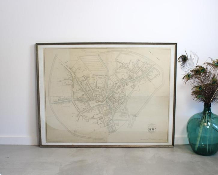 Popp-kaart Lier, 19eeuw, Antiek en Kunst, Kunst | Etsen en Gravures, Ophalen