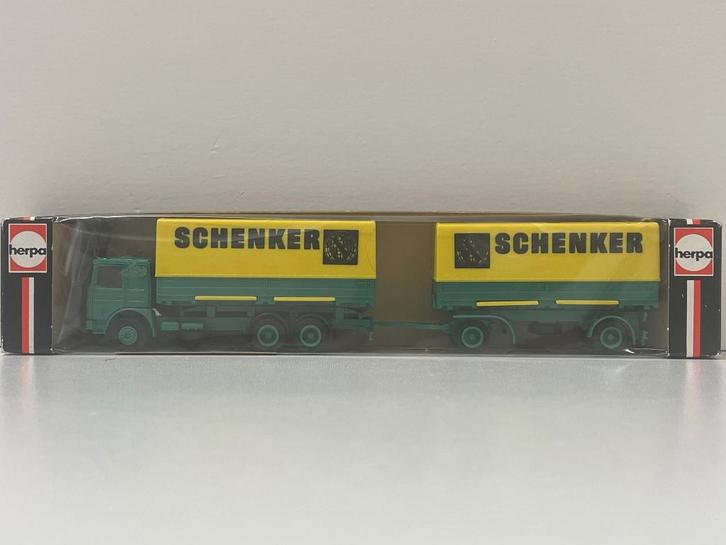 Herpa MAN F8 Schenker afzetbak combi 1/87, Hobby en Vrije tijd, Modelauto's | 1:87, Zo goed als nieuw, Bus of Vrachtwagen, Herpa