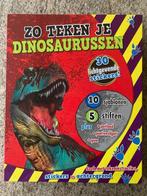 Zo teken je dinosaurussen - pakket met sticker, sjablonen,.., Ophalen of Verzenden, Zo goed als nieuw