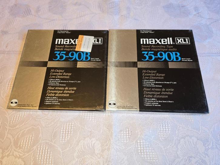 Maxell XLl 35-90 7" tape met coating aan de achterkant, 2 st, Audio, Tv en Foto, Overige Audio, Tv en Foto, Nieuw, Ophalen of Verzenden