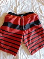 zwemshort short rood zwart nylon Oxylane 10-12j mt EU M, Ophalen of Verzenden, Zo goed als nieuw