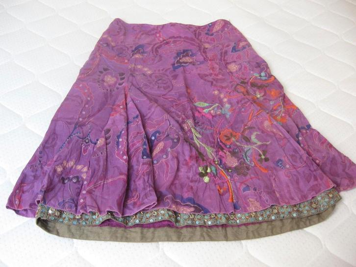 Caroline Biss, jupe longue dans les tons fuchsia, Kleding | Dames, Rokken, Zo goed als nieuw, Maat 36 (S), Roze, Onder de knie