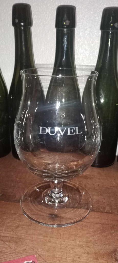 Brasserie bier antiek glas Duvel jaar 80, Verzamelen, Biermerken, Gebruikt, Glas of Glazen, Duvel, Ophalen of Verzenden