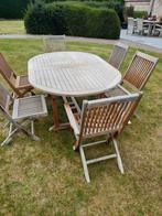 Teak tuinset, Tuin en Terras, Ophalen, Gebruikt, Tuinset