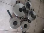 Set van 5 kookpotten demeyere, Huis en Inrichting, Keuken | Potten en Pannen, Ophalen, Inox, Gebruikt, Keramische plaat