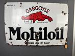 Mobiloil emaille reclamebord 1935 90x60cm, Ophalen, Gebruikt, Reclamebord