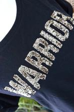 zwart chic glitter warrior T-shirt, Manches courtes, Taille 38/40 (M), Comme neuf, Noir