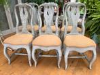 Set van 6 stevige cottage vintage stoelen., Huis en Inrichting, Ophalen, Hout, Gebruikt, Overige kleuren