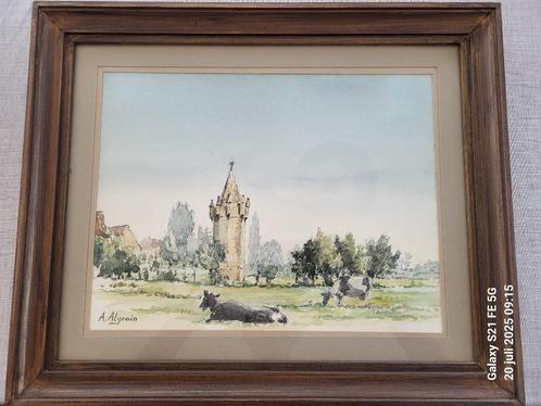 Andree Algrain 'de zeven torentjes' Brugge, Antiek en Kunst, Kunst | Schilderijen | Klassiek, Ophalen