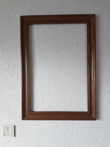 Grand encadrement bois brun 70 x 50 cm cadre déco, Enlèvement, Utilisé, Bois