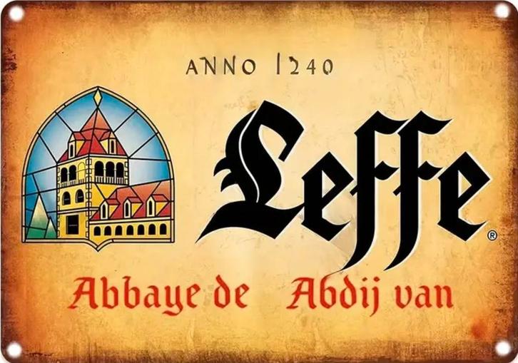 Metalen reclamebord Leffe anno 1240 - retro vintage mancave, Verzamelen, Merken en Reclamevoorwerpen, Nieuw, Reclamebord, Ophalen of Verzenden