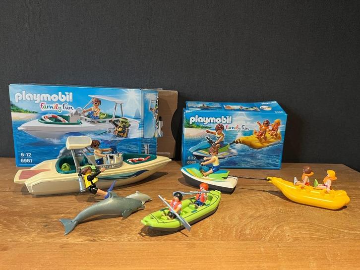 Lot Playmobil Family Fun - duiktrip boot, jetski, rafting, Kinderen en Baby's, Speelgoed | Playmobil, Gebruikt, Complete set, Ophalen