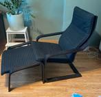 Bekende IKEA Poäng fauteuil met voetenbank, Huis en Inrichting, Ophalen, 125 tot 150 cm, Zo goed als nieuw, Stof