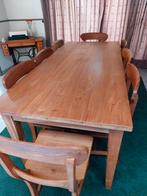 Eettafel met 8 stoelen in teak, Huis en Inrichting, Ophalen, Zo goed als nieuw
