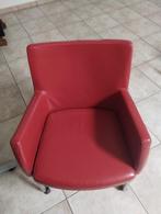 Prachtige rood lederen fauteuil, Huis en Inrichting, Ophalen of Verzenden, Zo goed als nieuw