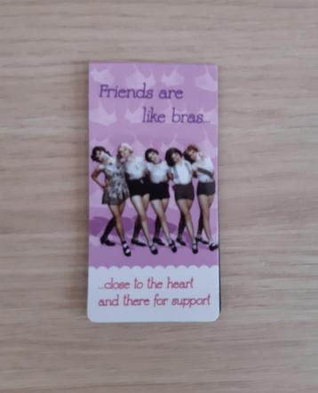 Grappige magneet / bladwijzer 'Friends are like bras' beschikbaar voor biedingen
