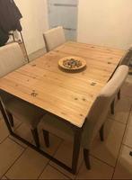 Table industrielle Maison du monde + 4 chaises IKEA, Huis en Inrichting, Tafels | Eettafels, Ophalen, 100 tot 150 cm, 50 tot 100 cm
