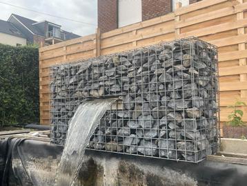 Lame d’eau / fontaine pour étang/bassin en gabion