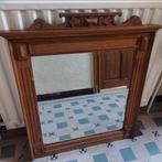Ancien miroir biseauté avec cadre en chêne, Antiquités & Art
