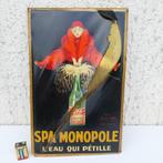 PLAQUE GLASSOÏD SPA MONOPOLE L.NYLEN CREATION VERCASSON 1927, Collections, Utilisé, Enlèvement ou Envoi, Panneau publicitaire