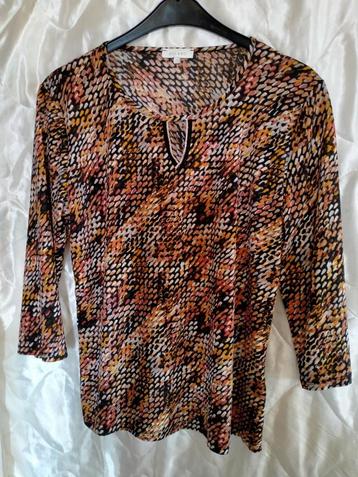 T-shirt,lange mouwen,ronde hals,veelkleurige print;maat:XL beschikbaar voor biedingen