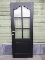 Volle houten Meranti deur *zwart geschilderd, Doe-het-zelf en Bouw, Ophalen, Minder dan 80 cm, Binnendeur, 200 tot 215 cm
